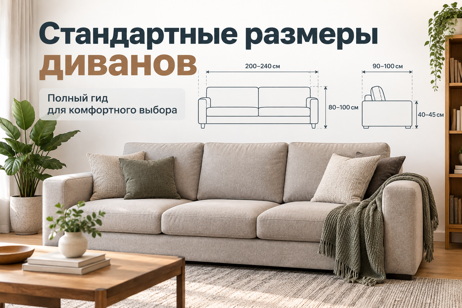 Стандартные размеры диванов: как подобрать ширину, глубину и высоту сиденья