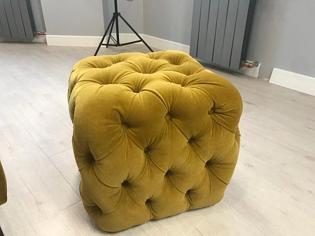 Пуф HD-601 по визуализации заказчика желтый | Мягкая мебель от фабрики «ХанДиван»