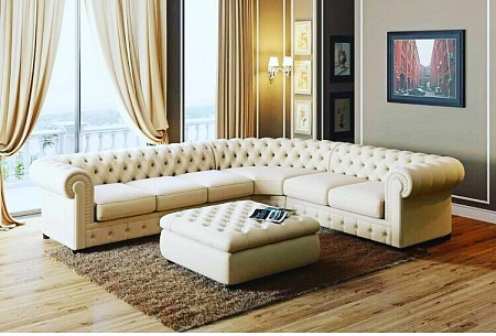 Дизайнерский угловой диван на заказ Честер HD-248 по фото заказчика | Мягкая мебель от фабрики «ХанДиван»