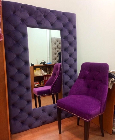 Зеркало в каретной стяжке  HD-704 по фото заказчика | Мягкая мебель от фабрики «ХанДиван»